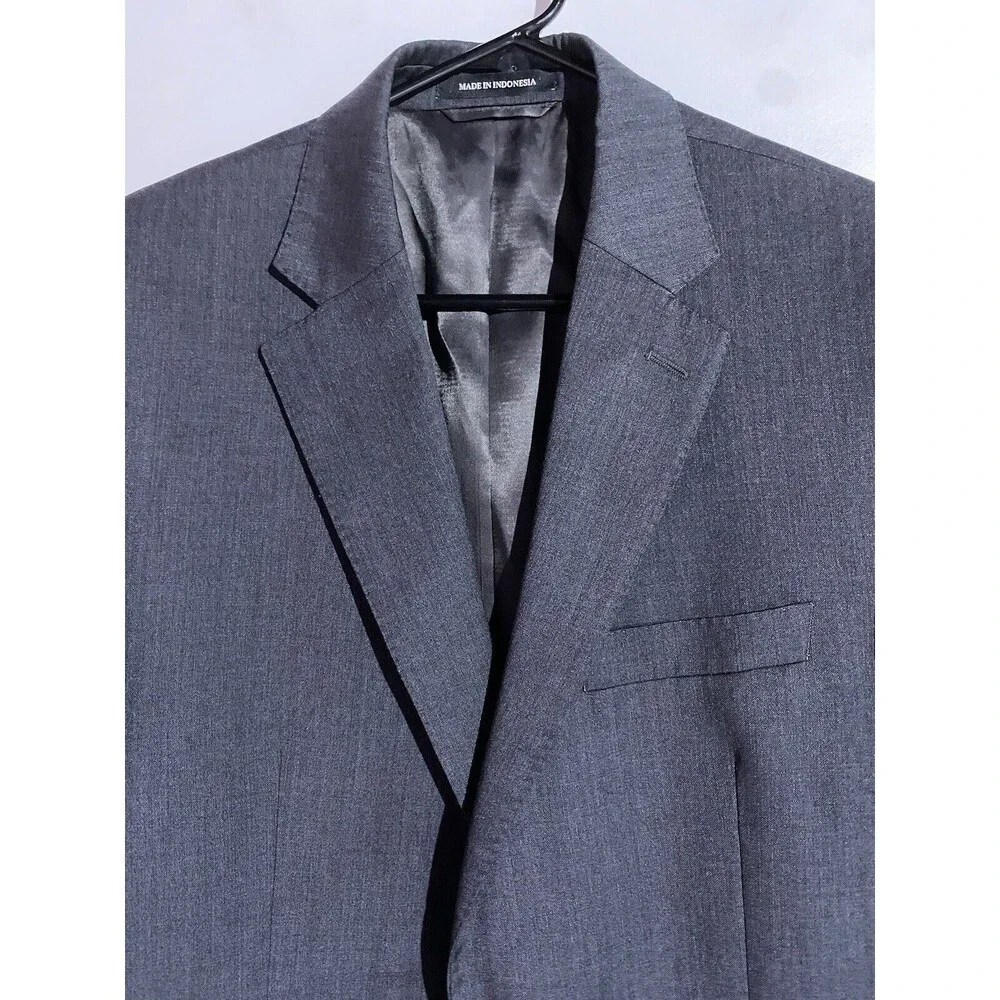 Lauren Ralph Lauren Blazer Mens 40L Gray Slim Black Label Wool Sport Coat Jacket